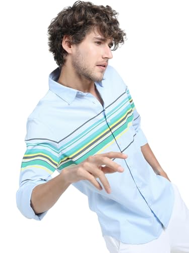 Image of Highlander Men's Slim Fit Striped Shirt | Full Sleeves | Everyday Wear Stylish Shirt for Men