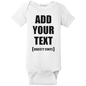 TEEAMORE Custom Baby Bodysuits Add Your Text For Baby Girl & Boy Personalized Bodysuit