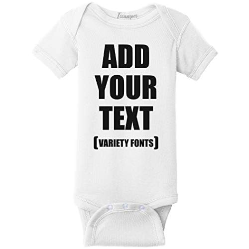TEEAMORE Custom Baby Bodysuits Add Your Text For Baby Girl & Boy Personalized Bodysuit