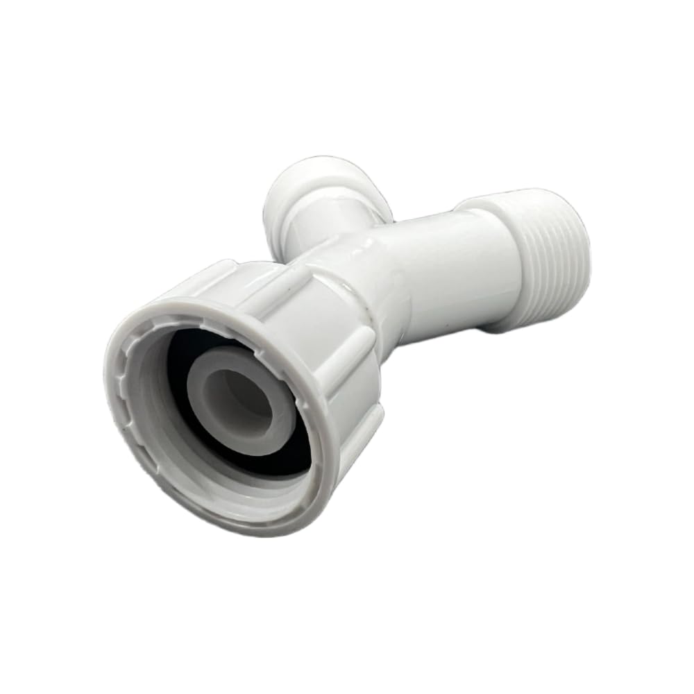 Jd Brands White Washing Machine And Dishwasher Y Piece Splitter Connector | 3/4 Inch Bsp Plastic Hose Connector | Dual Outlet Adapter For Two Appliances