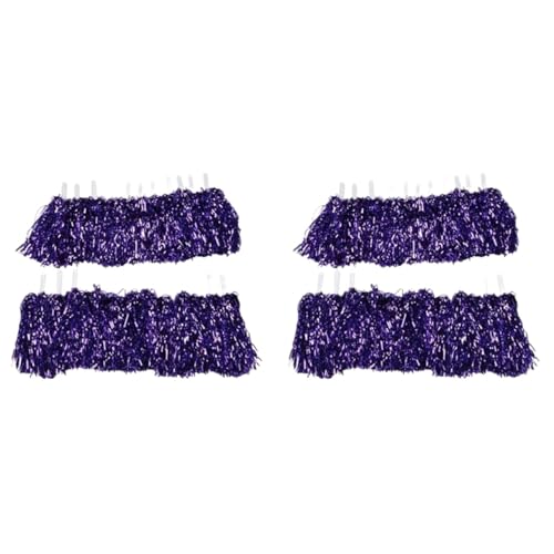 Pompon Per Cheerleader 48 pezzi Pompon da cheerleading in lamina metallica con manico in plastica for adulti e bambini, festa delle cheerleader