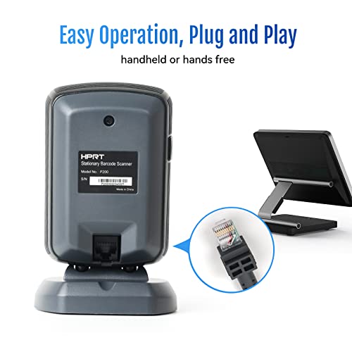 Image of HPRT 1D 2D Desktop Barcode Scanner, Omnidirectional Hands-Free USB Wired Barcode Reader, Capture Barcodes from Mobile Phone Screen, Automatic Image Sensing for Supermarket Library Retail Store