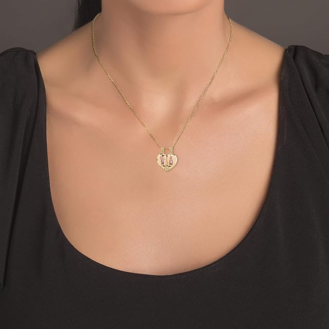 Saint Jude and Our Lady of Guadalupe Te Amo Breakable Heart Pendant With Chain 10K Gold