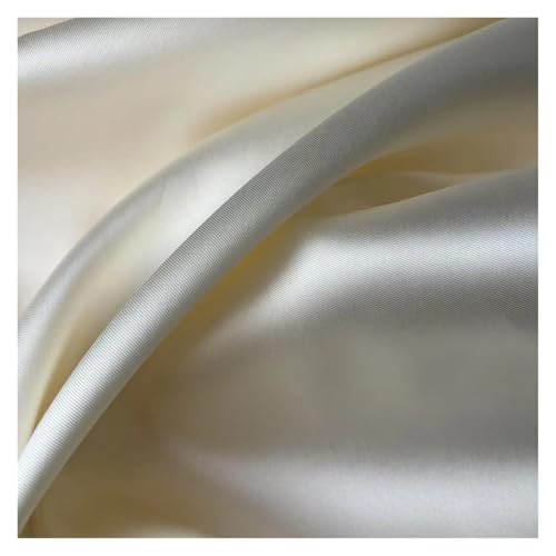 Tissu satiné rigide de haute tenue blanc ivoire pour robe de mariée 3m