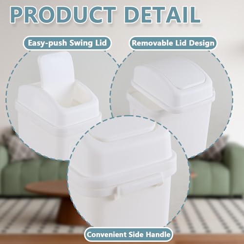 Caneca de basura pequeña de plástico con tapa basculante miniatura 4