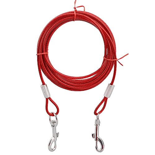 Befestigungskabel für Haustiere, 3 m, Erdspieß für Hunde, Stahlseil für Hunde, Leine mit 360 Grad drehbaren Haken, robustes Campingkabel für Hunde, für...
