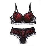 ♡【Perfektes Geschenk】--Dieses Set aus Spitzen-BH und Unterwäsche ist perfekt für Hochzeitsnächte,Flitterwochen,Valentinstag und das Geschenk einer Freundin an seine Frau.