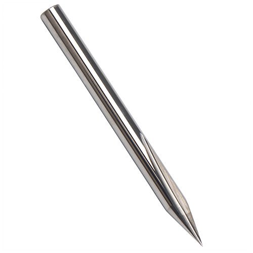 Metal Engraving Bit, EnPoint 20 Degree Engraving Bit 1/8” 3.17mm Shank 0.5mm Tip 38mm Total Length 2 Flutes Tough Tip Cone Carbide V Bit Marking Conical V-Bit for Aluminum MDF Wood Brass
