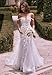 Lqdyrt Lace Wedding Dress for Bride 2025 Off The Shoulder Tulle Sweetheart Mermaid Champagne Bridal Dresses with Train US14
