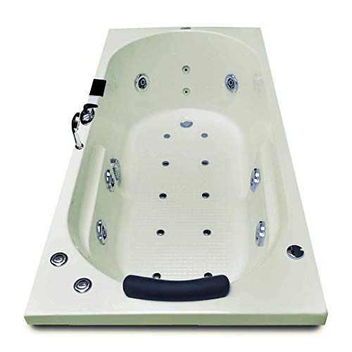 Image of MADONNA Divine 5.5 Feet Acrylic Bathtub with Whirlpool Massage, Bubble Bath, Back Massager and Filler System (Ivory)