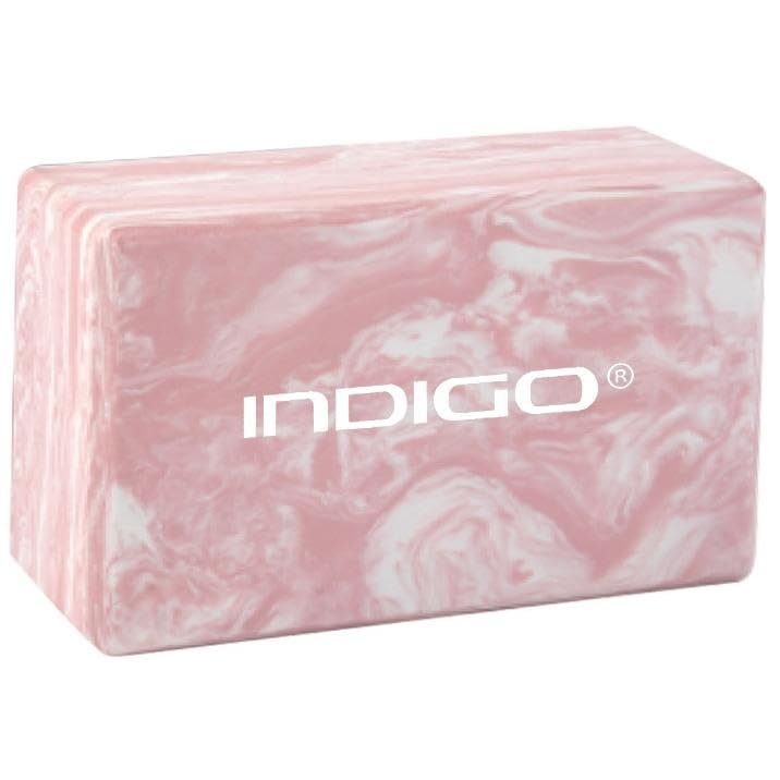 DRUNA Bloque de Yoga INDIGO 22,8 * 15,2 * 7,1 cm (Mármol Rosa)