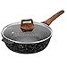 ESLITE LIFE Deep Frying Pan with Lid Nonstick Saute Pan with Granite Stone Coating, 11 Inch (5 Quart)