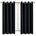 BGment Black Blackout Curtains for Bedroom - Grommet Thermal Insulated Room Darkening Block Out Curtains for Living Room, Set of 2 Panels, 52 x 63 Inch