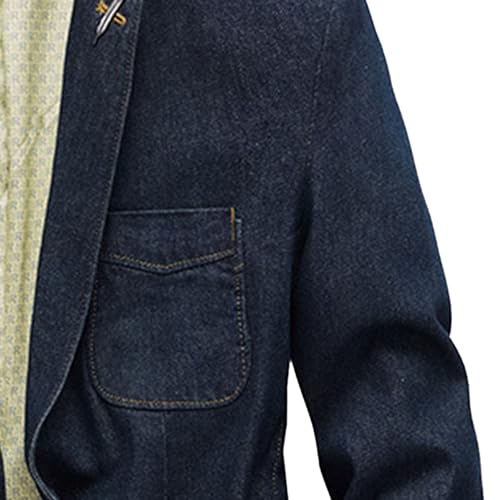 Costume denim homme veste double boutonnage coupe ajustée