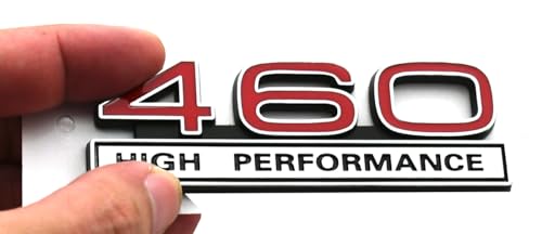 Image of 2pcs 460 7.5 Liter High Performance Engine Emblems Badge 3D Decals Stickers Cars Trucks (Chrome Red)