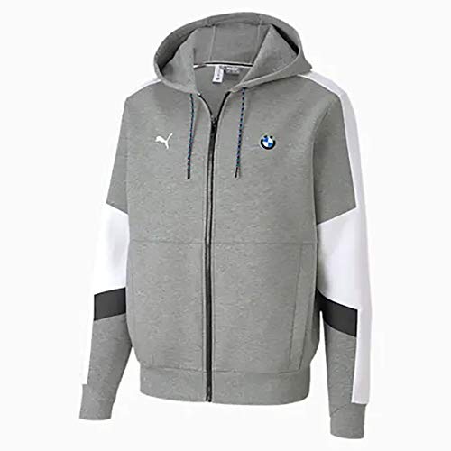 PUMA Mens BMW M Motorsport Full Zip Hoodie, Gray, M