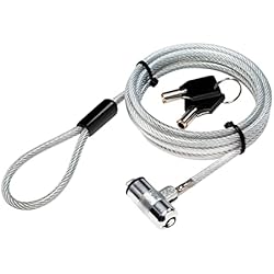 Candado De Portatil LogiLink NBS009 - Candado antirrobo para portátiles (Ultrafino, con 2 Llaves), Color Plateado