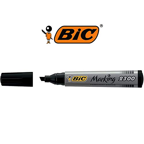 Bic 2300 Permanent Marker Chisel Tip Black [Pack of 12]