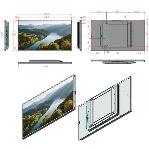 Image of 43inch Wall Mount Digital Signage, 4K 2000nits High Brightness Advertising Display, Slim Fit Frameless Digital Kiosk, CMS /Plug & Play Auto Play, 7 /24 Timer Switch, Smart Split Screen Play