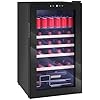 HOMCOM Cantinetta Vino Refrigerata 16 Bottiglie 63L Cantina Vino Silenziosa Temperatura Regolabile 5-18℃ Frigo Vino Bar con Vetro Anti UV, Ripiani, Compressore, Display Touch, Luci LED, Classe G