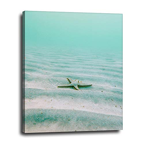 Tropical Ocean Wall Art - Starfish Home Decoration - Nautical Wall Art for Bedroom, Living Room, Bathroom, Beach House - Unique Picture Print Gift - Canvas Wall Decor 16x20 - Ready to Hang Sea Artwork