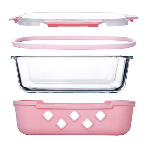 Yaryoung 10 Pack Glass Meal Prep Containers With Removable Silicone Sleeves,Food Storage Container Set With Airtight Lids (34Oz+12Oz) #TOP5