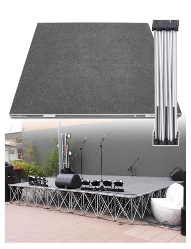 Piattaforma modulare pieghevole, piattaforma da palcoscenico ad incastro da 122 x 122 cm, resistente capacità 599,6 kg, superficie antiscivolo per eventi, concerti, mostre