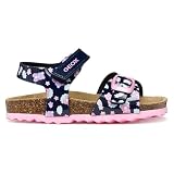 Geox B Sandal Chalki Girl, Sandalia Bebé-Niñas, Navy Multicolor, 22 EU