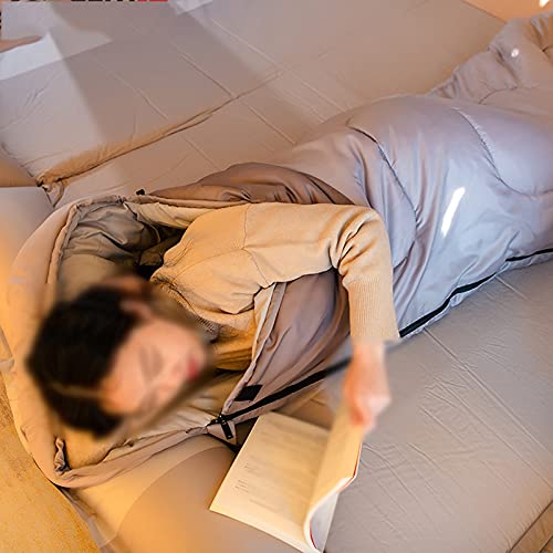 Jianghuayunchuanri Bequemer Schlafsack Outdoor Camping Allgemeine Schlafsack Erwachsene Wärme und verdickte tragbare Schlafsack Indoor- und Outdoor-Aktivitäten (Farbe : Rice Coffee, Size : 220x75cm) - Image 8