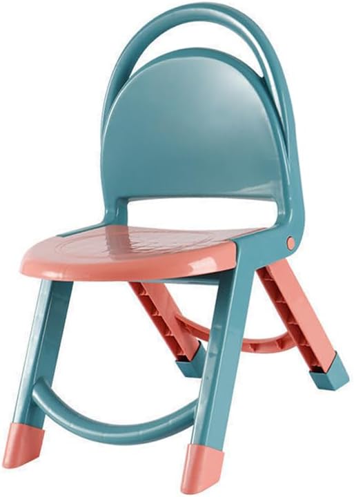 FILFEEL Kids Foldable Chairs - Thickened Multifunctional Cute Plastic Chairs for Home & Kindergarten Use (Cyan)