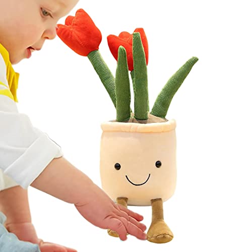 Xiaocao Pot de Fleurs en Peluche | Oreiller de Fleurs en Pot créatif - Cadeaux d'anniversaire de Jouets en Peluche Souples multifonctionnels pour Enfants garçons et Filles