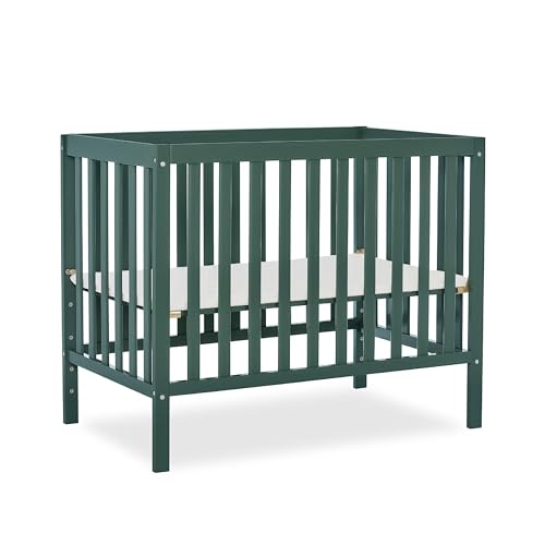 Dream On Me Edgewood 4-in-1 Convertible Mini Baby Crib in Olive GreenGuard Gold & JPMA, Non-Toxic,...
