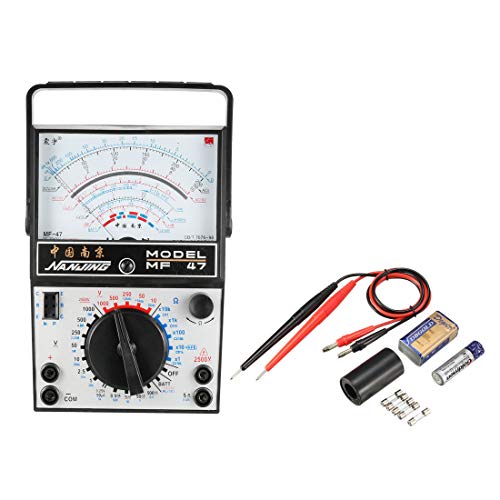 uxcell Analog Multimeter, Ohm Volt Amp and Diode Voltage Tester Meter with Test Probe MF-47