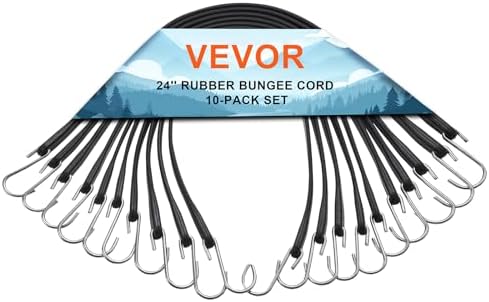 VEVOR Rubber Bungee Cords, Weatherproof EPDM Rubber Tie Down Straps With Crimped S Hooks, 53 Pack 31" Long, Heavy Duty Outdoor Tarp Straps For Securing Flatbed Trailers, Canvases, Cargo, And More - View #3