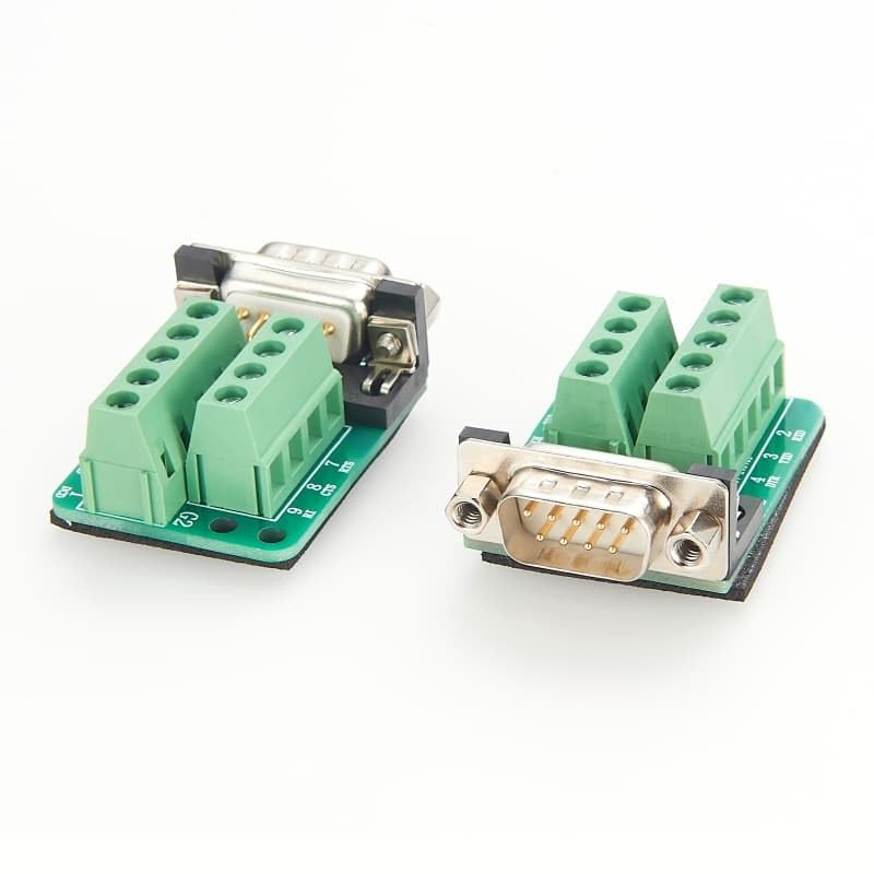 DB9 Male Solderless Terminal Block RS232 D Type DB9 Split Board Connector Kit Serial Port to Terminal Board Signal Module DIN Rail