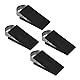 Relaxdays Türkeil 4er Set, Türstopper Boden, Gummi & Edelstahl, HBT: 3 x 5 x 12,5 cm, rutschfeste Keile, schwarz/Silber