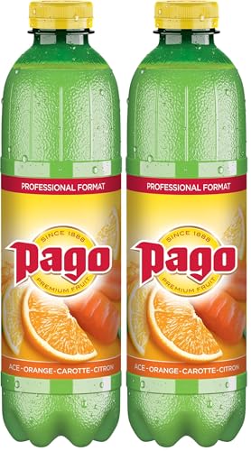 Zumos Pago - Bebida de frutas Naranja, Zanahoria y Limón a partir de Zumo de frutas 1l Clásicos (Paquete de 2)