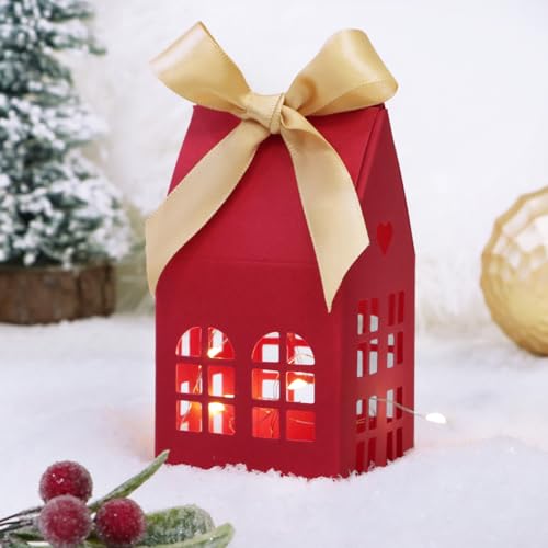 24Pcs Boîte Cadeau Noël Ballotin Bonbon en Forme de Maison...