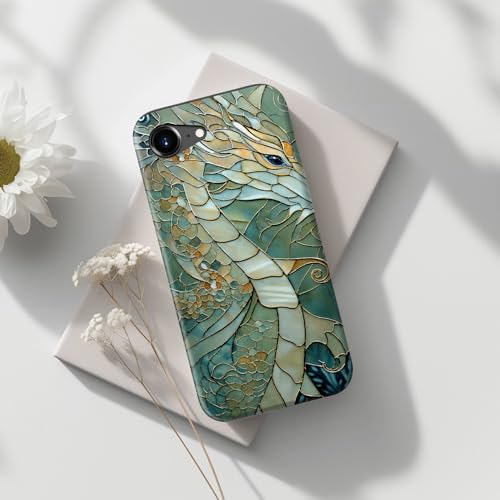 Image of Goodon for iPhone 16e Case Cute - Wireless Charging Compatible - Dual-Layer Hard Shell + Silicone Cover - Protective Phone Case with Trendy Designs for Women - an Abstract Dragon