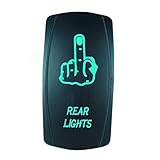 Laser Backlit Green Rocker Switch FINGER REAR LIGHTS 20A 12V On/off LED Light
