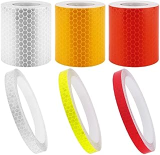 Unvtap Reflective Tape 6 Pcs Reflective Tape Waterproof Reflective Safety Tape Reflective Warning Tape Self Adhesive Reflective Safety Warning Tape for Outdoor Vehicles Bikes(5cm x 3m, 1cm x 8m)