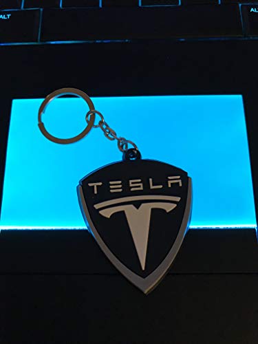 Wethefounders Automotive Car Keychains Tesla Keyring Accessories And Gifts Black And White Rubber One-Sided Model S #TOP3