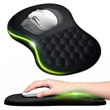 【医師監修】マウスパッド 手首サポート リストレスト一体型 腱鞘炎対策 手首の痛み軽減 低反発 大きめ 滑り止め 防水 洗える 黒 REDCANAL