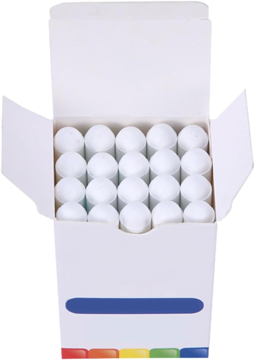 20 Pcs White Water Soluble Dustless Teaching Chalks for Students