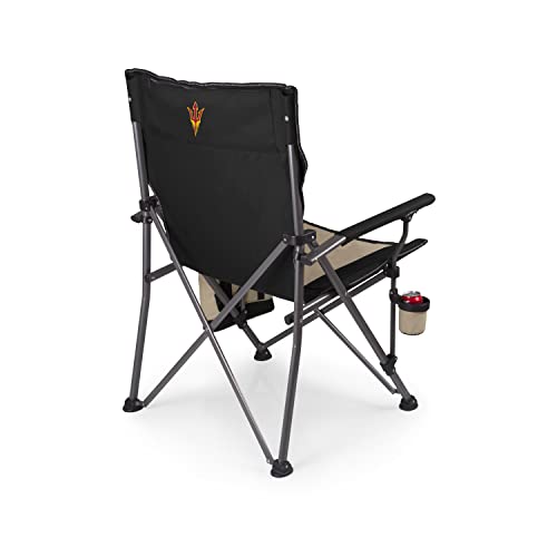 PICNIC TIME NCAA Arizona State Sun Devils Big Bear XXL Camp Chair with Cooler, Heavy Duty Beach Chair, 500 lb Capacity Camping Chair with Carry Bag, (Black)