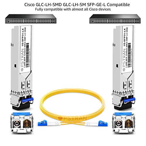 Image of 1000BASE-LX /LH SFP Optical Transceiver Module Compatible with Cisco GLC-LH-SMD GLC-LH-SM SFP-GE-L 1G SFP 1310nm 20km DDM Duplex LC SMF 10 Pack