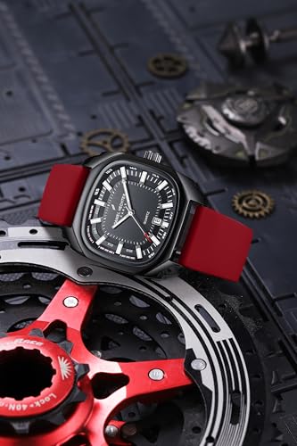 Image of Daniel Hechter Paris Marie Collection Analog Watch for Men with Square Dial, Date Display, Quartz Movement & Silicone Strap
