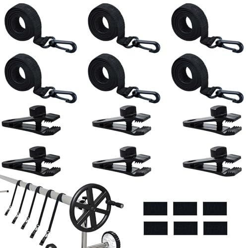 18Pcs Upgraded Pool Solar Cover Reel Straps Pool Cover Reel Attachment Straps Pool Reel Straps Kit Including 6 Solar Cover Reel Blanket Straps with Hooks,6 Pool Cover Clamps,6 Touch Fastener