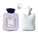 Borsa dell'acqua caldaper bambini Borsa Dell' acqua con Giacca a Maglia Sfoderabile Borsa Dell'acqua Calda Per Termoterapia Termica Copertina Morbida premium per acqua calda adatte -Coniglio viola