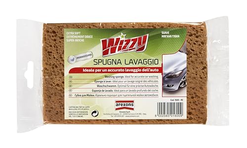 WIZZY Spugna Lavaggio Auto, Morbida Spugna Rettangolare in Schiuma di Poliuretano, Ideale per un Accurato Lavaggio dell'Auto